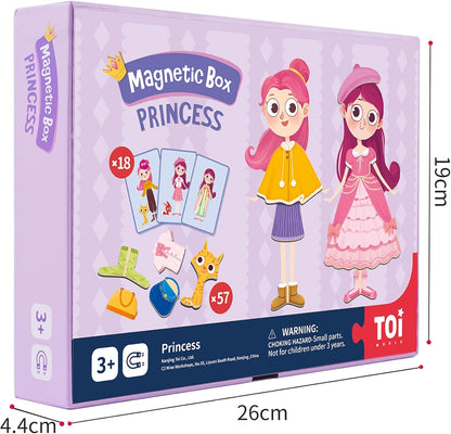 Toi Kids Magnet Toys Magnetic Jigsaw Puzzle Boxes with Game Board for Kids Ages 3-8, Portable Travel Game, Transport
