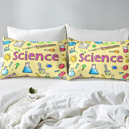 Chemistry Bed Sheets for Kids Teens Girls Boys,Chemical Experiment Fitted Sheet Twin,Science Themed Sheets for Math Lovers,Chemistry Lab Bedding Set,White and Black