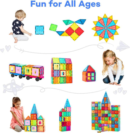Anbalulu Magnetic Building Tiles,Magnet Building Set,Magnetic Blocks, 3D STEM Stacking Toys, Magnets Toy for Kids Boys Girls