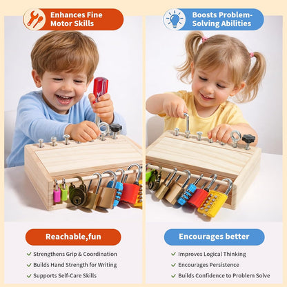 INIFEIDALA Kids Tool Set,Montessori Educational Toys for 3 4 5 Year Old,Montessori Screwdriver Board Set,Sensory Preschool Learning for Toddler Travel,Fine Motor Skills - STEM Toys