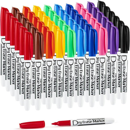 Volcanics Black Dry Erase Markers Low Odor Fine Whiteboard Markers Thin Box of 12