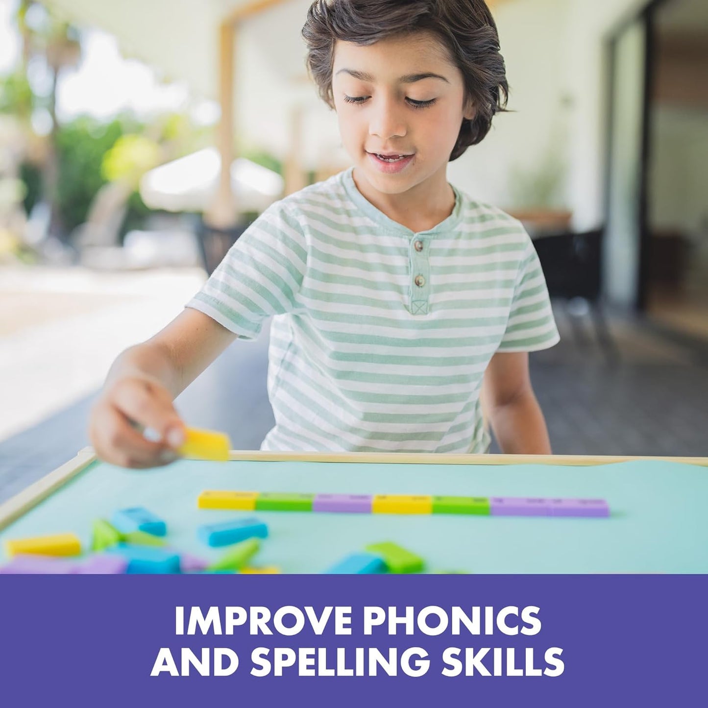 Educational Insights Phonics Dominoes – Long Vowels - Manipulative for Classroom & Home, Set of 84 Dominoes in 6 Colors, Ages 6+