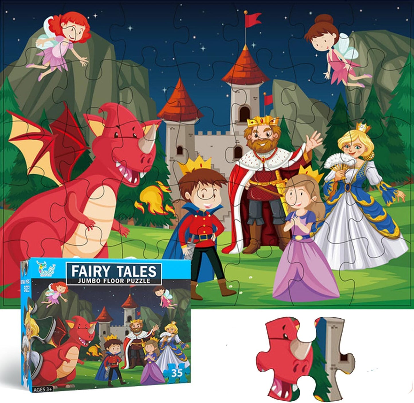 Jumbo Floor Puzzle for Kids, Large Jigsaw Puzzles 35 Piece for Kids Ages 3-5,Preschool Learning & Education Toys, Gifts for 4-8 Year Old Boys and Girls (Grassland Animal)