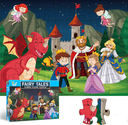 Jumbo Floor Puzzle for Kids, Large Jigsaw Puzzles 35 Piece for Kids Ages 3-5,Preschool Learning & Education Toys, Gifts for 4-8 Year Old Boys and Girls (Grassland Animal)