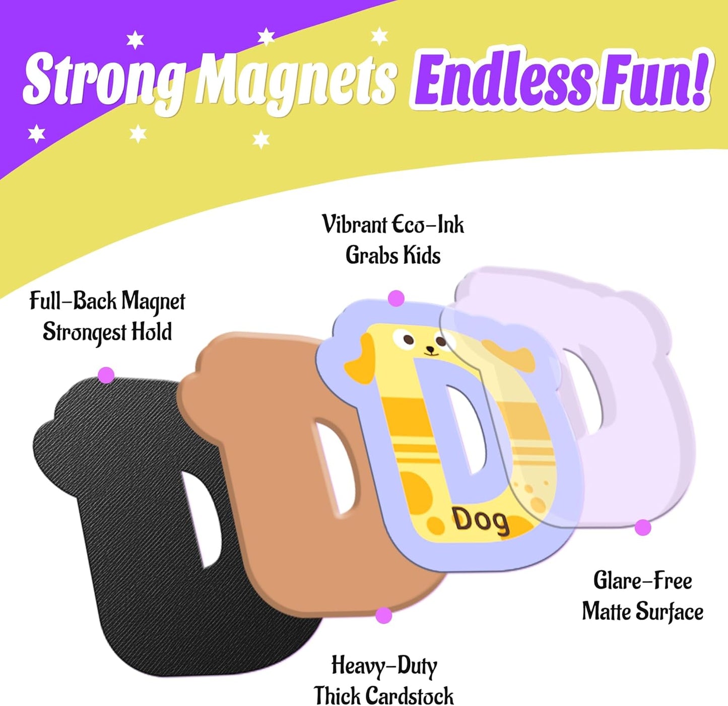 26 Pieces Large Magnetic Letters for Fridge, Capital A-Z Alphabet Magnets for Toddlers 1-3, Large Magnetic Letters for Fridge & Whiteboard, Alphabet Magnets for Toddlers 1-3