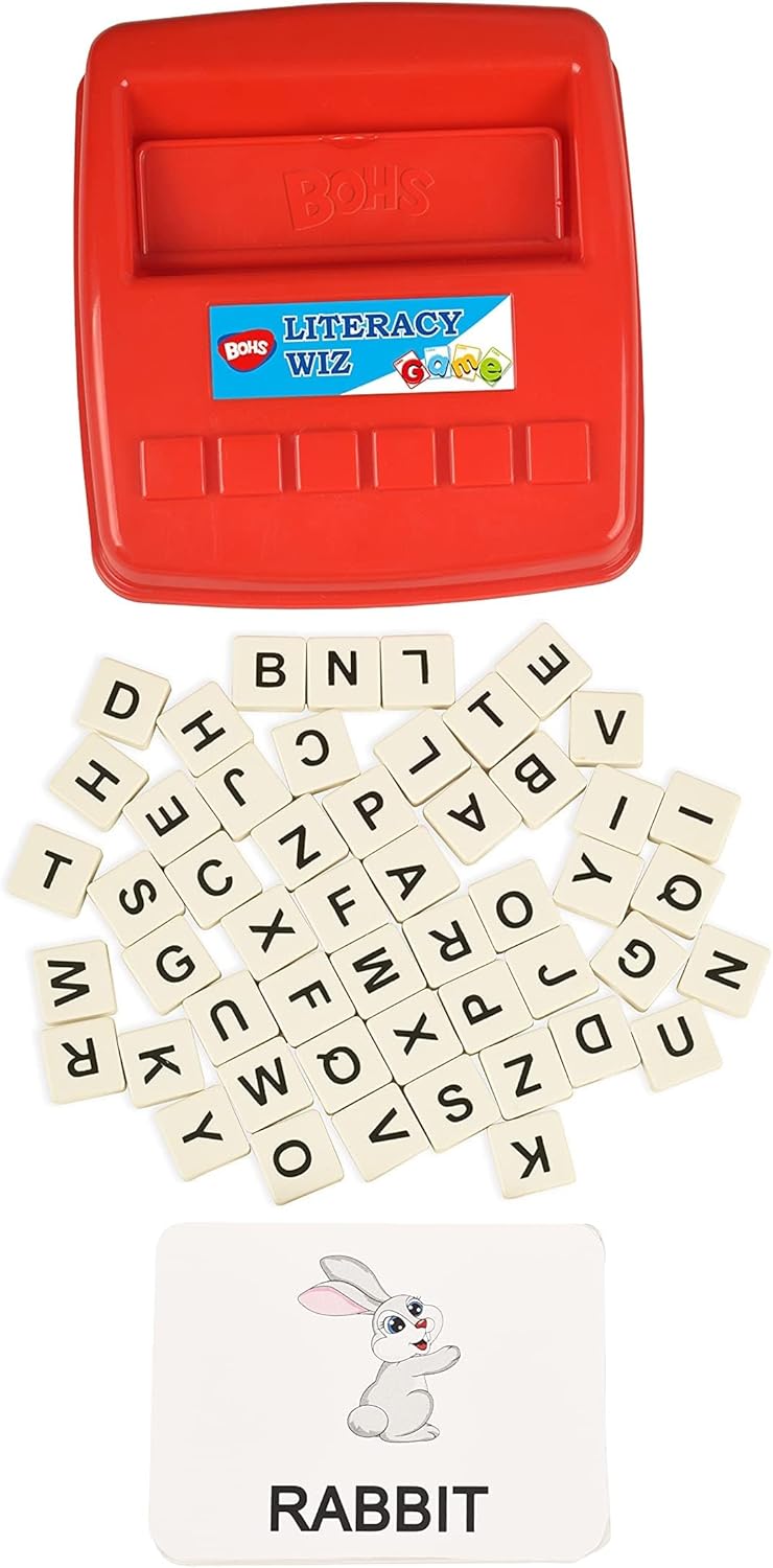 BOHS Literacy Wiz Fun Game - See and Hide Spell - Lower Case Flash Cards - Preschool Language Learning Educational Toys