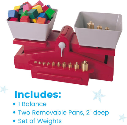 hand2mind Precision School Balance Weighted Balance, School Weight Scale for Kids, Balance Scale for Classroom, Primary Balance Scale, Math Manipulatives Middle School, Student Math Balance