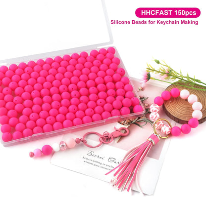 65Pcs 19mm Silicone Beads for Keychain Making Bracelet Necklace, Bulk Round Silicone Beads for Pens（Christmas Green） - Colors B