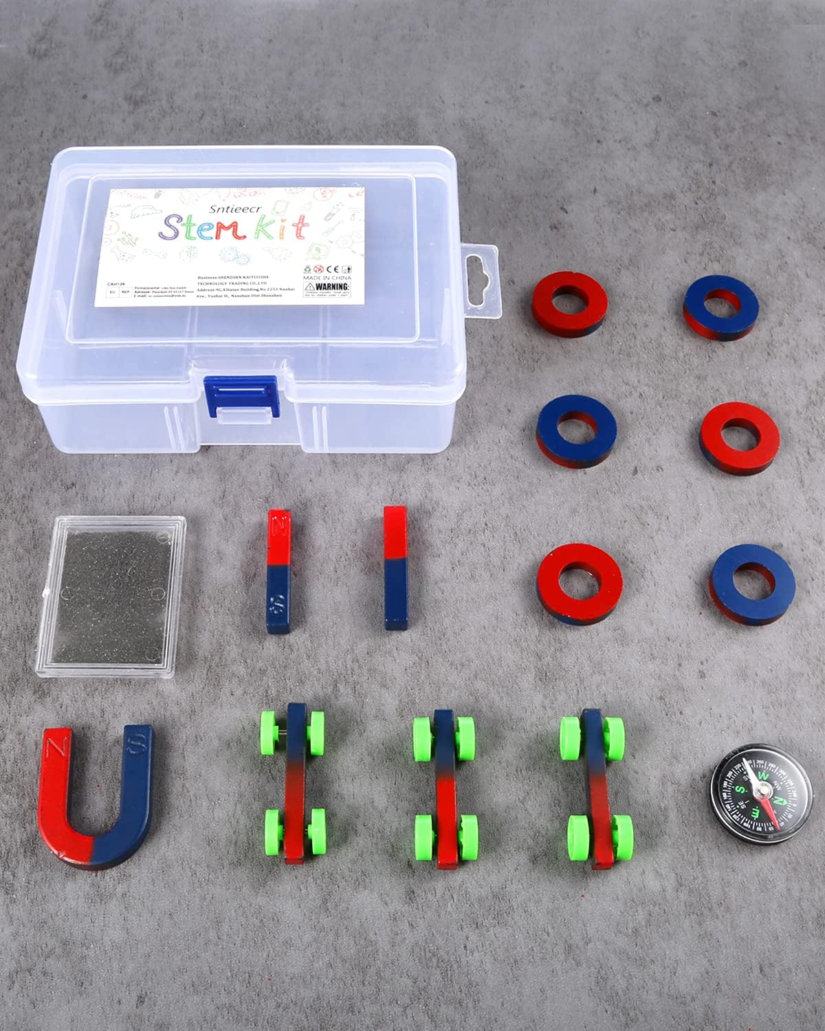 Sntieecr 6 Set 131 PCS DC Motors Kit, Mini Electric Motor 1.5-3V 15000RPM with 66 PCS Plastic Gears, Shaft Propeller, Bulbs, Buzzer Sounder, Science Experiment Set for Kid DIY STEM Engineering Project