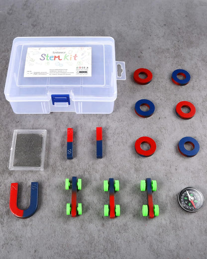 Sntieecr 6 Set 131 PCS DC Motors Kit, Mini Electric Motor 1.5-3V 15000RPM with 66 PCS Plastic Gears, Shaft Propeller, Bulbs, Buzzer Sounder, Science Experiment Set for Kid DIY STEM Engineering Project