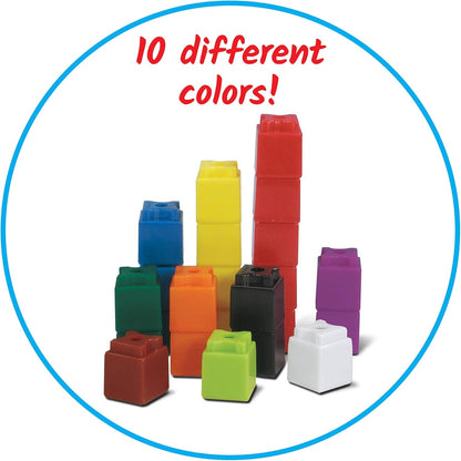 hand2mind Interlocking UniLink Math Linking Cubes, Teacher Counting Blocks for Math, Counting Cubes for Kids Math, Classroom Manipulatives for Elementary, Counters for Kids Math (Set of 2000)