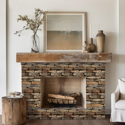 COMSTICKC 3D Faux Gray Stone Wall Sticker Peel and Stick Wall Panels,10 Pcs of 12"X12",Ultra-Light Thin PVC Decorative Tiles Rocks Stone Backsplash Interior Decor,Paintable