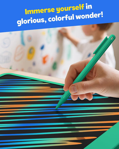 TEKFUN LCD Writing Tablet for Kids, 10-inch Coloring Drawing Pad, Mess Free Doodle Board, Airplane Travel Toys for Boys and Toddlers, Road Trip Essentials, Gifts for 3 4 5 6 7 8 Year Old Girls(Blue)