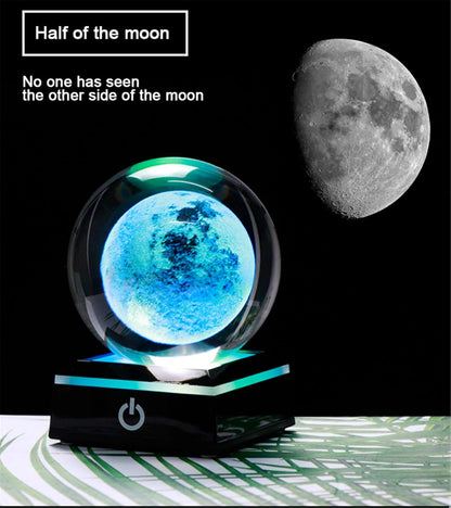 3d Solar System Model Crystal Ball 80mm 3.15inch - Outer Space Astronomy Gifts Room Decor Crystal Sphere Unique Gifts For Men Him Best Birthday Dad Physics Science Teacher Night Light Planet Lamp