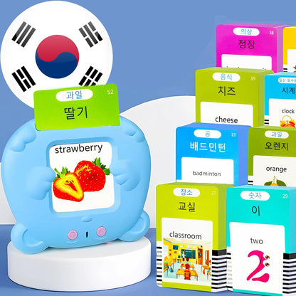 Bilingual English Flash Cards - Korean Talking Flash Cards, 510 Sight Words 31 Themes, Pocket Speech for Toddlers 3-12, Autism Sensory Toys, Preschool Learning Activity (Korean, Pink)