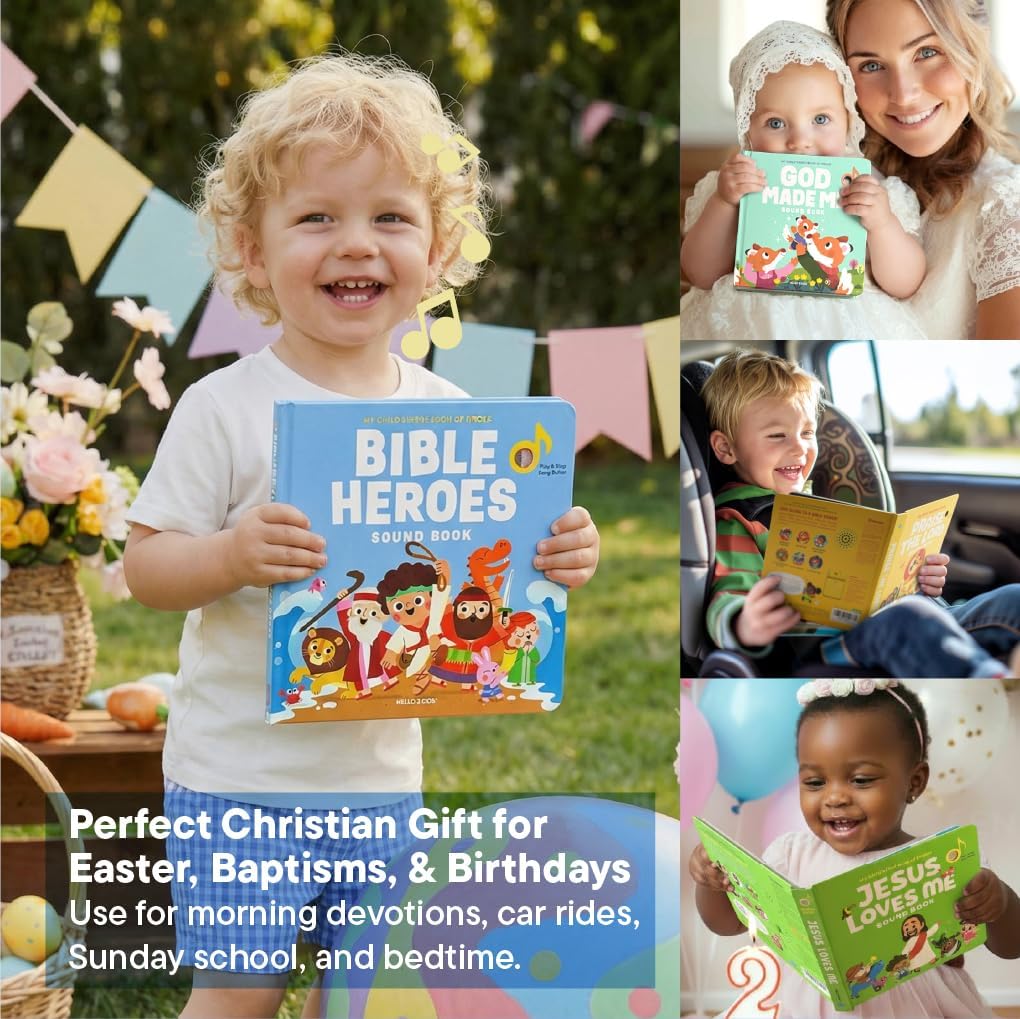 Dance with Jesus Christian Sound Books for Kids - 6 Bible Songs for Toddlers – Christian Gifts for Kids - Baby Bible for Baptism, Christening, Dedication Gifts, Sunday School, Preschool Homeschool