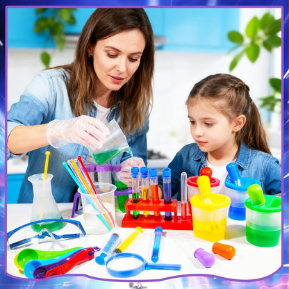 Bbiamsleep 37 Pcs Science Kits for Kids, Beakers and Test Tubes Droppers Set, Kids Science Experiment Kit Include Magnifying Glass Plastic Test Tubes for Christmas Birthday Party Gift, 3+ Years Old
