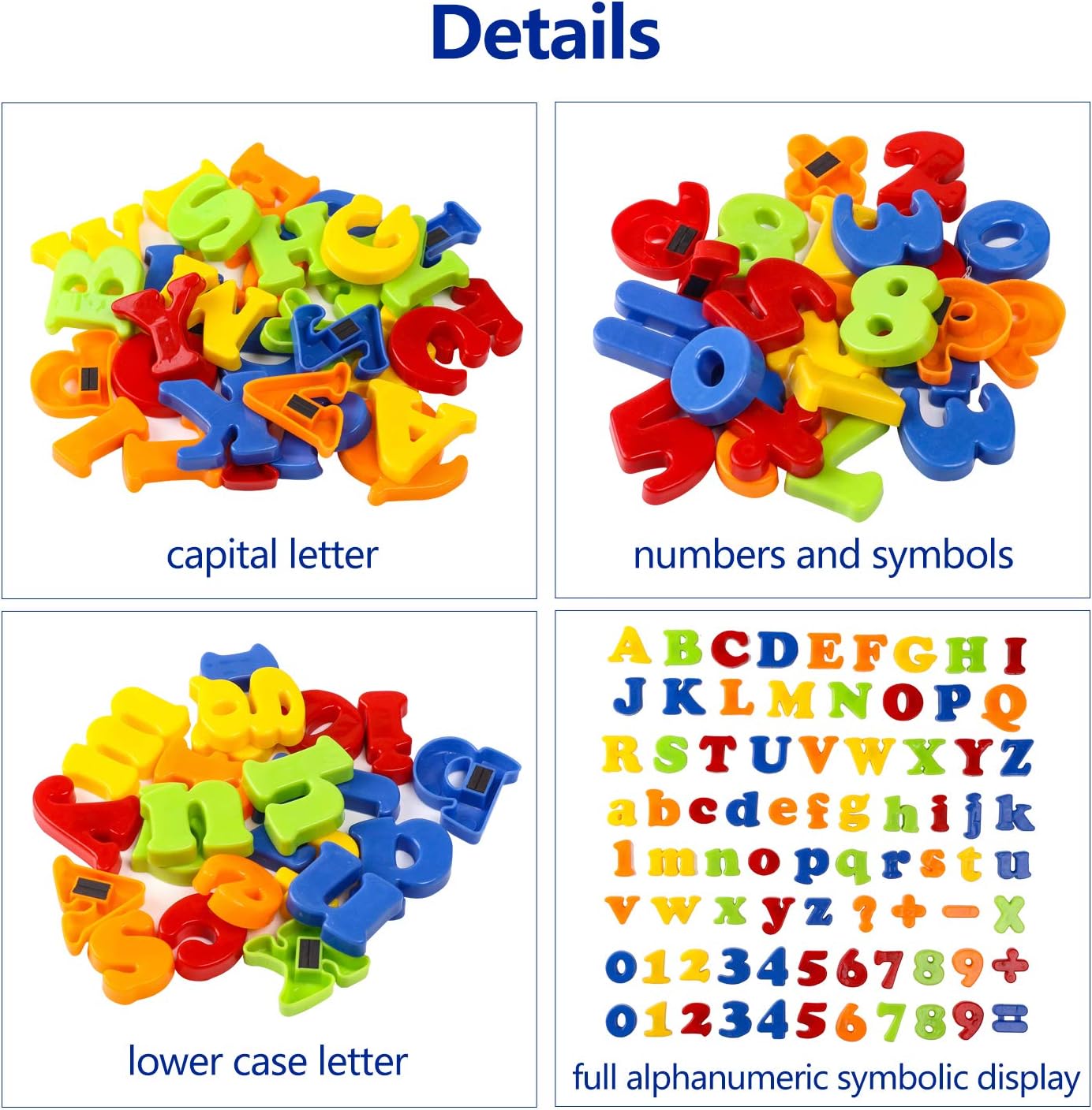 Magnetic Letters Numbers Alphabet ABC 123 Fridge Magnets Plastic Educational Toy Set Preschool Learning Spelling Counting Uppercase Lowercase Math for 3 4 5 Years Kids(78 pcs)