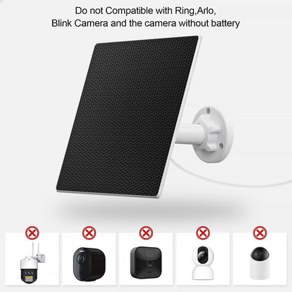 Solar Panel Charger for Security Camera Outdoor, 5W Solar Panels with Micro USB & USB C Adapter for DC 5V Rechargeable Battery Camera, IP65 Waterproof, 360°Adjustable Mounting, 9.8 Ft Charging Cable