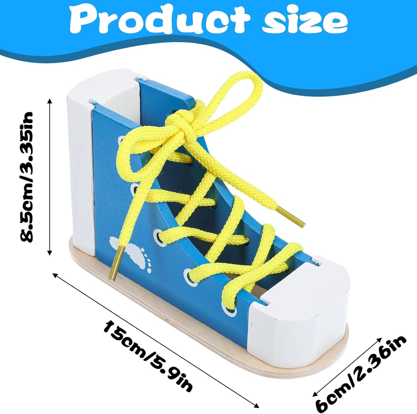 Shoe Ties Practice for Kids Learn to Tie Shoes with Wooden Lacing Sneaker Shoelaces a Shoe Educational Toy
