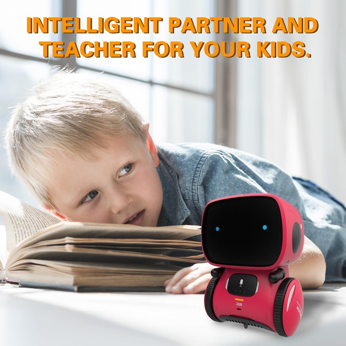 98K Kids Robot Toys for Girls and Boys, Touch and Voice Control Robots Interactive Smart Talking Robots Intelligent Partner and Teacher with Singing, Dancing, STEM Toy Gifts for Kid Age 3 and Up
