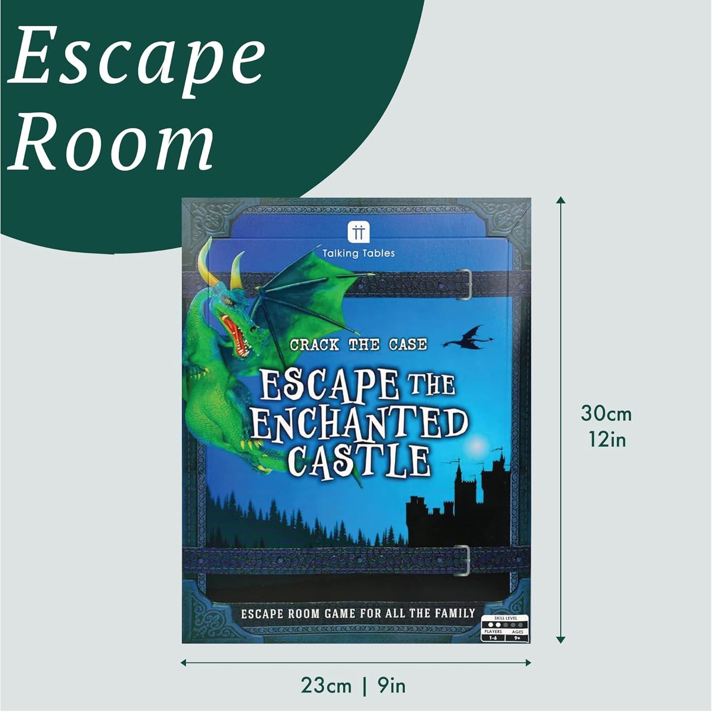 Talking Tables Enchanted Castle Escape Room Game for Kids, Rescue The Dragon, Puzzles, Clues, QR Codes., Music, Family Games, Adults, Brain Teaser Puzzles Ages 9+, 1-6 Players