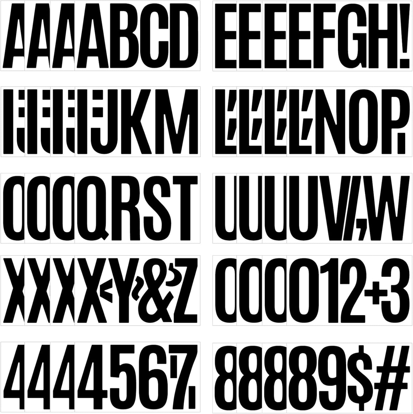 480 Pcs Waterproof 3" Vinyl Alphabet & Number Stickers - Self-Adhesive for Mailboxes, Windows, Doors, Signs, Vehicles & More, Black