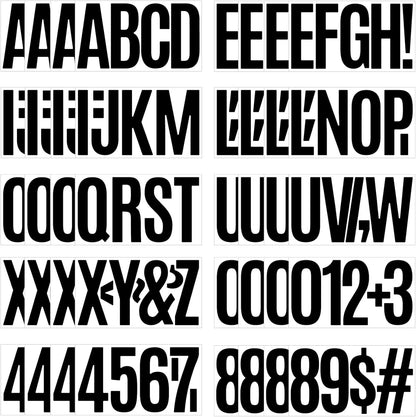 480 Pcs Waterproof 3" Vinyl Alphabet & Number Stickers - Self-Adhesive for Mailboxes, Windows, Doors, Signs, Vehicles & More, Black