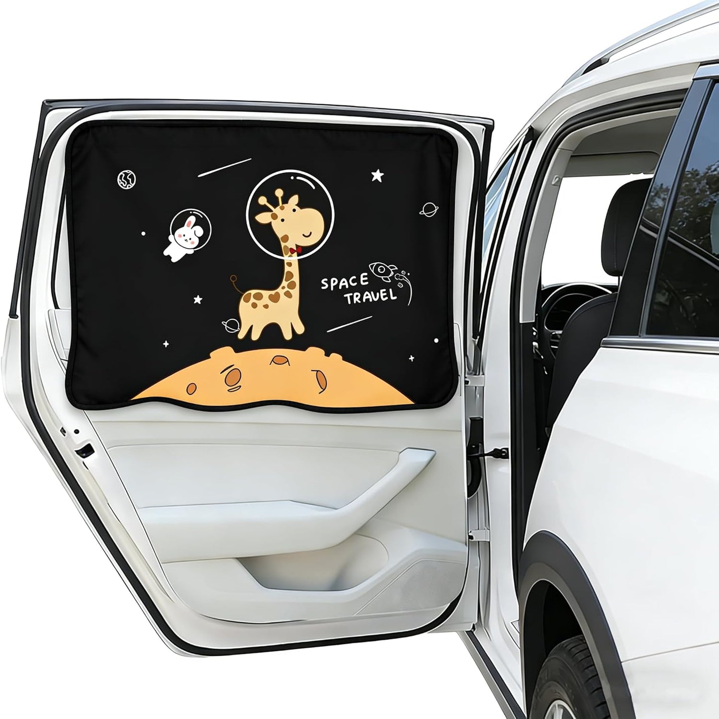 Magnetic Car Window Shade for Baby,Blackout Car Window Curtain,Car Shades for Side Windows,Sun Shade for Car Window baby,Cartoon Pattern Car Window Cover,UV Protection &Heat Blocking(Underwater World)