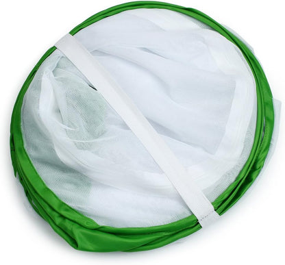 4 Feet Extra Large Monarch Butterfly Habitat, Giant Collapsible Insect Mesh Cage Terrarium Pop-up (White + Green, 28 x 28 x 48 Inches)
