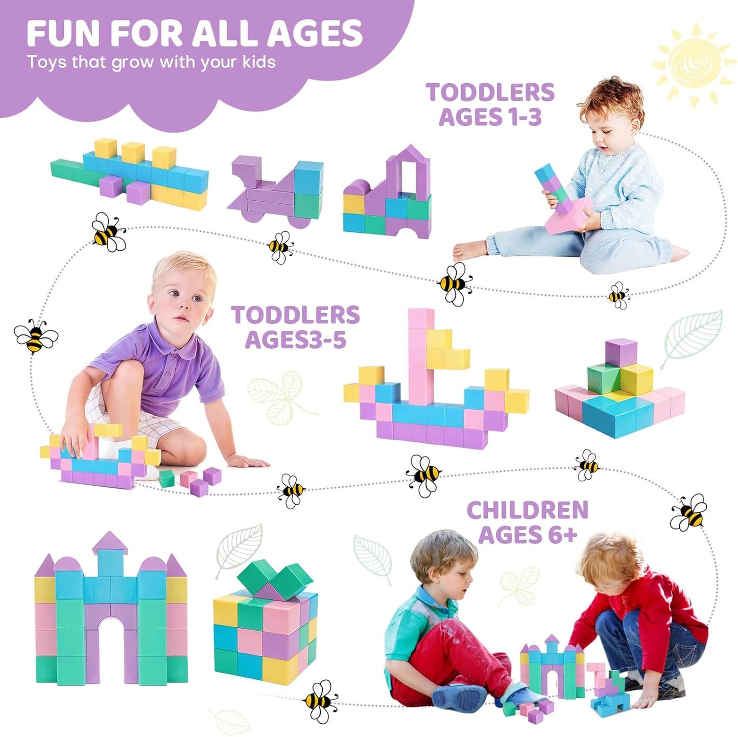 Marble Run for Kids - 133 PCS Construction Building Blocks Toys with Plastic Marbles, Maze Marble Track STEM Educational Toy, Birthday Gifts for Boys and Girls