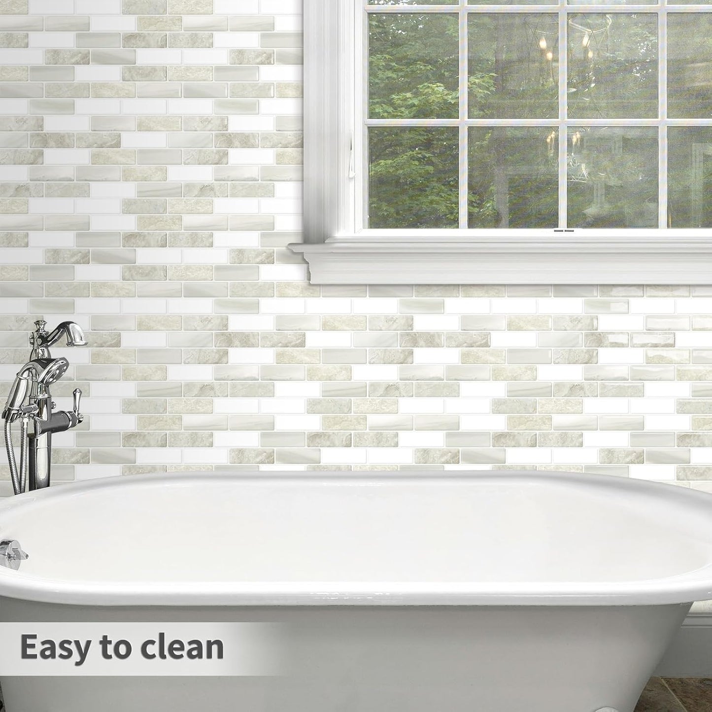 Thick Green Peel and Stick Tile Backsplash 12"x12" Self Adhesive Wall Marble Tiles for Kitchen (10-Sheet)