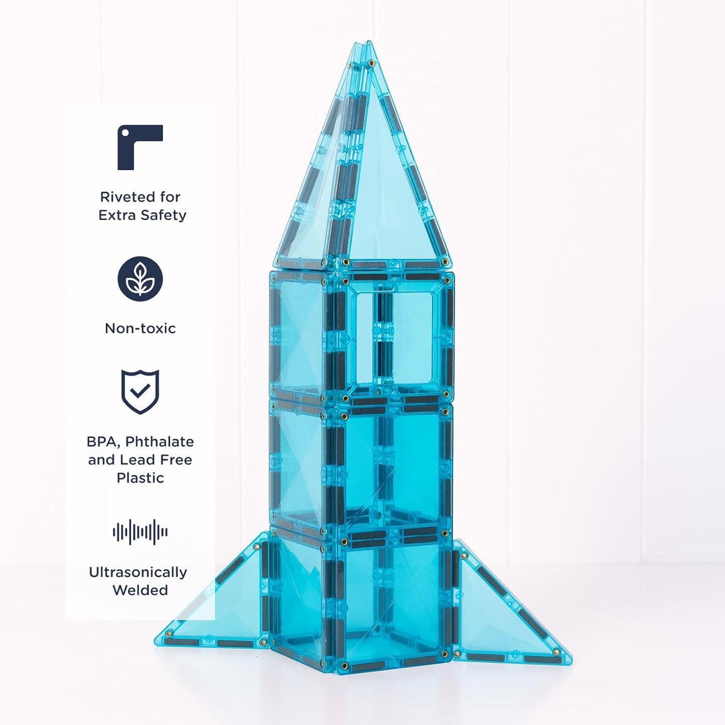 CONNETIX Magnetic Tiles Charity Edition Teal Pack, 20 Pieces