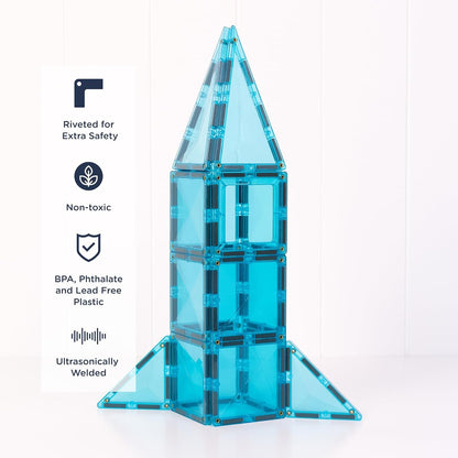 CONNETIX Magnetic Tiles Charity Edition Teal Pack, 20 Pieces