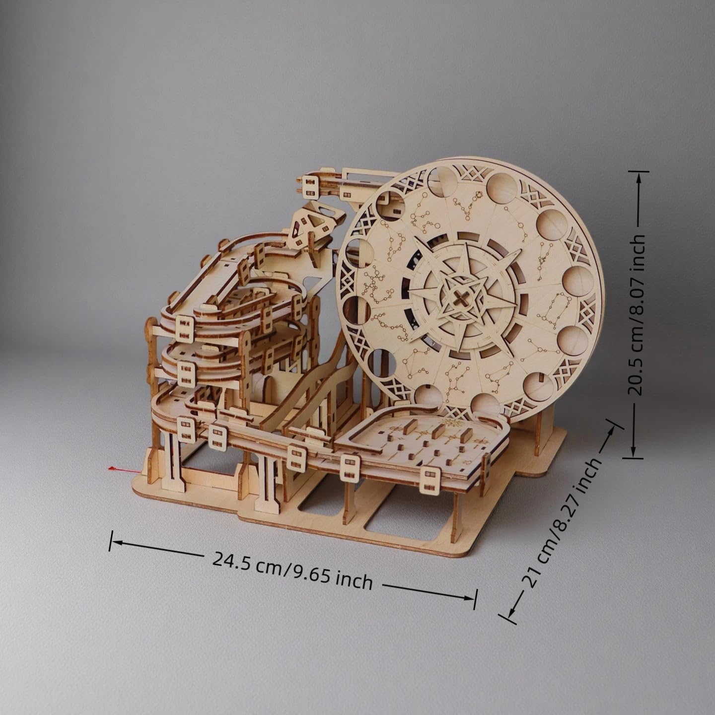 3D Wooden Puzzles for Adults Wood Marble Run to Build Wood disc Creative Mechanical Puzzles Assembly Model Building Kits Perfect Christmas and Birthday Gifts