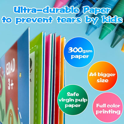 4 Magic Grooved Writing Practice for Kids - English Pre K Tracing Practice Book, Reusable Preschool Handwriting Workbooks Without Tears, 4-Theme Copybooks with Pen Refill for Age 3-10 (English, Small)