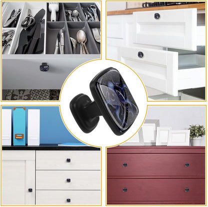 4 Pack Cabinet Knobs Drawer Pulls, 30mm Round ABS Glass Drawer Hardware Growing Butterfly Cabinet Handles with Screws for Dressers Kitchens Cupboard