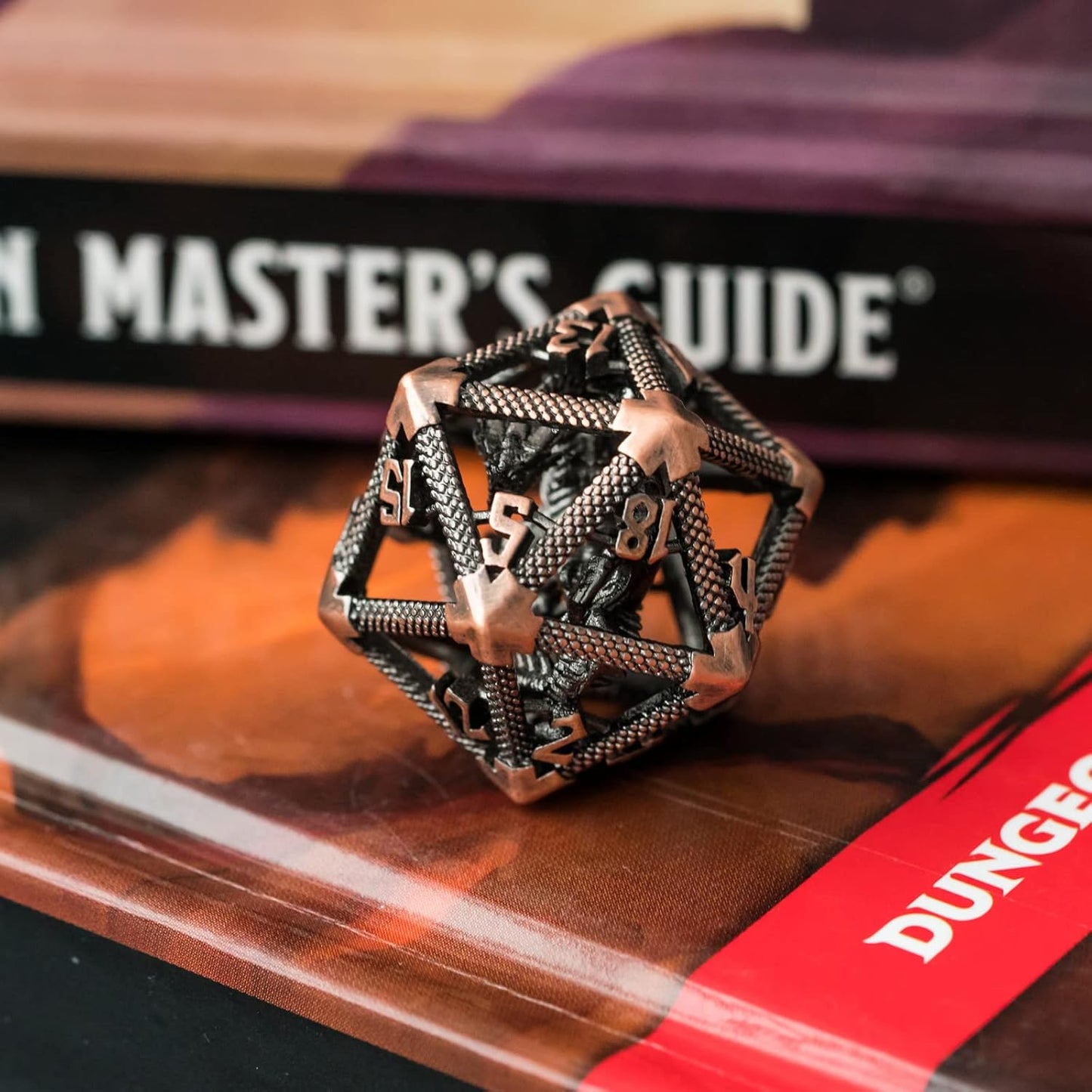 UDIXI Steampunk Metal Dice Set, 7 Die Polyhedral DND Dice Set for D&D Role Playing Game and Math Teaching (Ancient Copper)