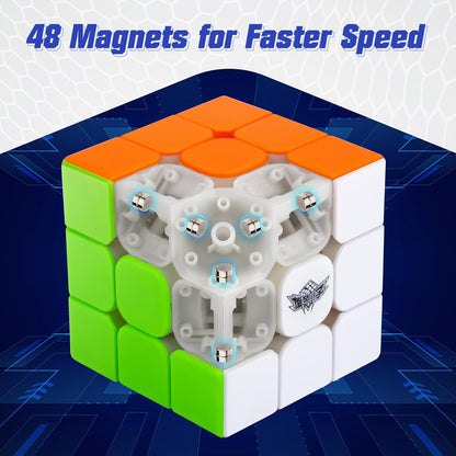 D-FantiX Cyclone Boys 3x3 Speed Cube Stickerless Magic Cube 3x3x3 Puzzles Toys (56mm)