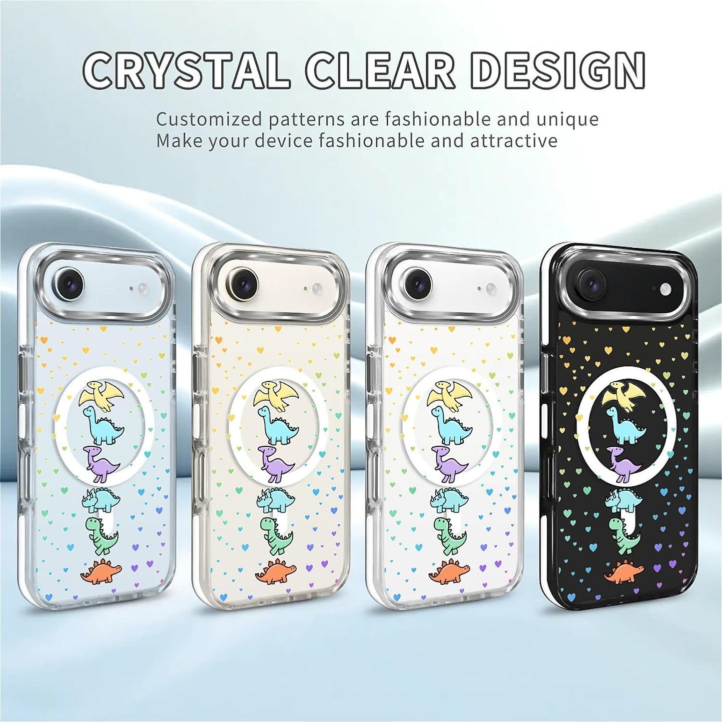 for iPhone 17 Pro Max Case [Compatible with Magsafe],Girls Women Clear Magnetic Case Silicone Shockproof Protective Cover with Pattern Colorful Motivational Letters