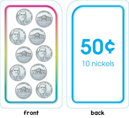 School Zone Time & Money Flash Cards: 56 Cards, 1st Grade, 2nd Grade, Telling Time, Reading Clocks, Counting Coins, Coin Value, Coin Combinations, Ages 6+