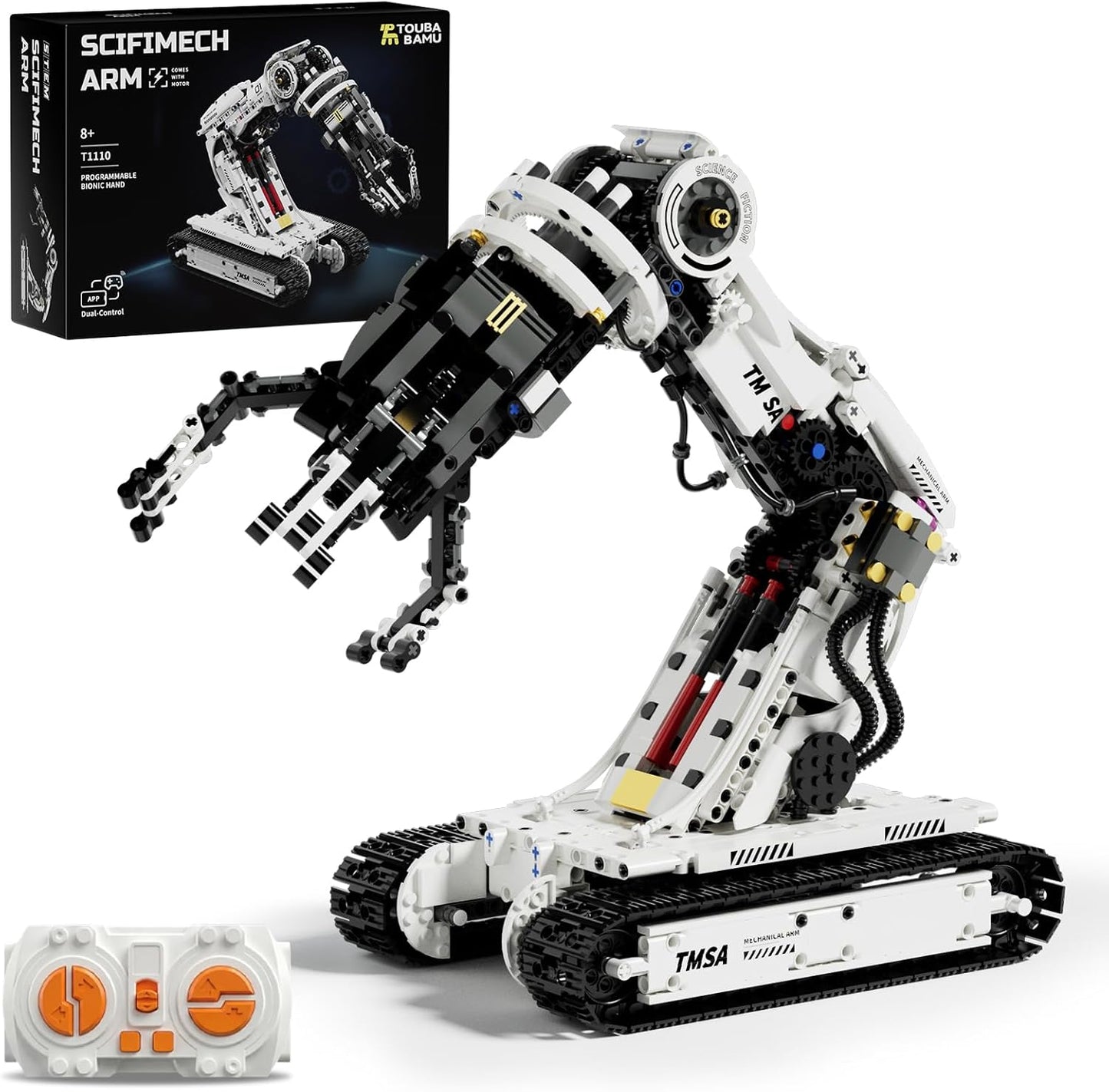 DOLIVE Technical Tracked Robot Arm, STEM Building Block Set for Kids Ages 8-14, Remote Control and App Controlled Mechanical Hand, Birthday Gift for Boys 8 9 10 11 12+ Years Old