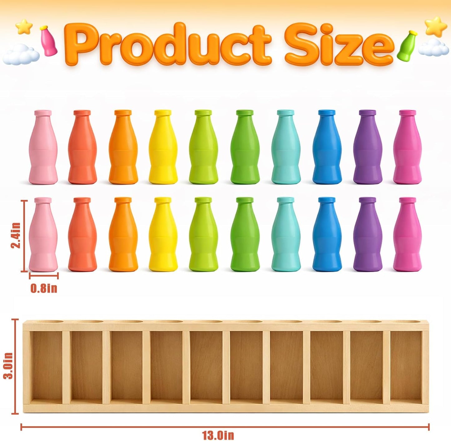 Match The Bottle Color Game, Fun Family Board Game for Kids and Adults 2–4 Players, Bottle Flip Challenge Toy for Travel, Camping, Holidays, Celebrate Birthday Party, Backyard Night (Medium, Plastic)