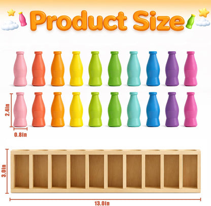 Match The Bottle Color Game, Fun Family Board Game for Kids and Adults 2–4 Players, Bottle Flip Challenge Toy for Travel, Camping, Holidays, Celebrate Birthday Party, Backyard Night (Medium, Plastic)