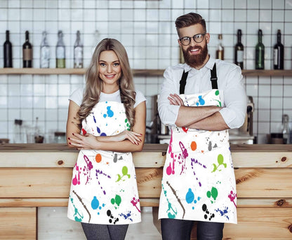 WONDERTIFY Science Education Sketch Apron,Laboratory Chemistry Book Equation Loupe Beaker Flask Glass Bib Apron with Adjustable Neck for Men Women,Suitable for Kitchen Cooking Chef Grill Bistro Apron