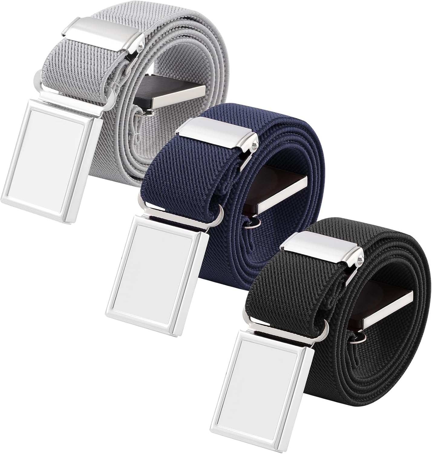 AWAYTR 3 PCS Kids Adjustable Magnetic Belts - Easy to Use Magnetic Buckle Belt for Boys and Girls