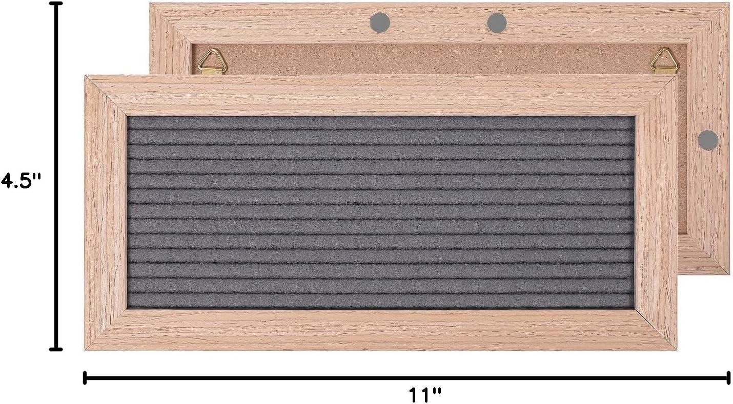 Small Magnetic Felt Letter Board 11x5Inch with Changeable Letters and Numbers, Message board Letter Sign Board in Wood Frame for Anoucement&Notification(Black)