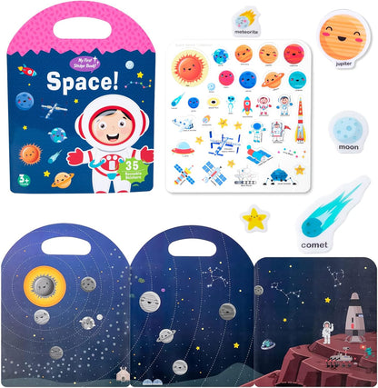 Jelly Reusable Sticker Books for Toddlers 1-3 2-4 Years, Portable Travel Toys Sticker Activity Book for Kids 2 3 4 Year Old Girls Boys (Animals)