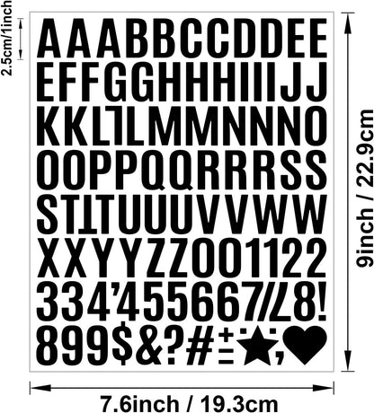 480 Pcs Waterproof 3" Vinyl Alphabet & Number Stickers - Self-Adhesive for Mailboxes, Windows, Doors, Signs, Vehicles & More, Black