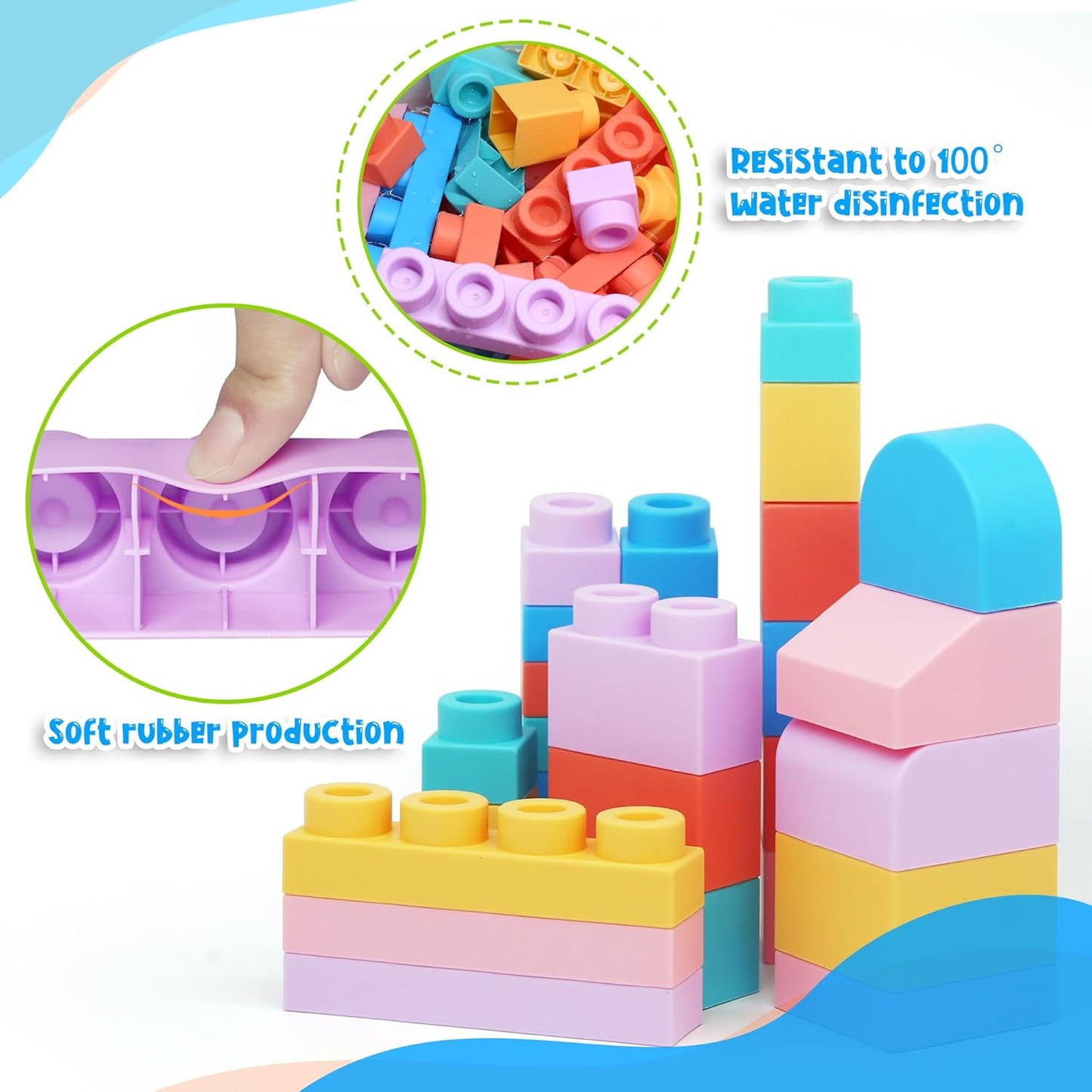 78 Pcs Top STEM Soft Building Block Sets for Kids Aged 18 months to 6 years.Mega Blocks for Baby.Large Construction Stacking Block Toys for Toddler to Improve Imagination、Creativity、Hands-on Ability